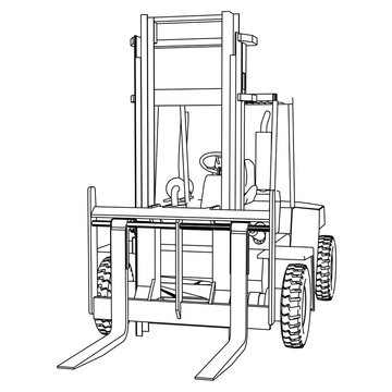 outline forklift truck front view clip art preview