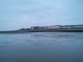 low tide from the the water with view to the city Norderney