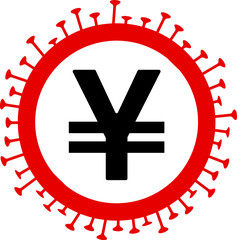 Chinese yuan sign, symbol, Vector, Coronavirus