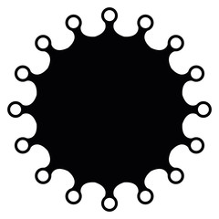 Virus sign. Symbol of coronavirus and COVID-19 desease. Simple flat black vector icon
