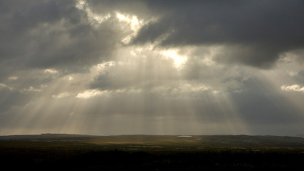 Fototapeta na wymiar rays of light national park south africa