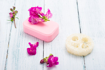 skin care products on white wood