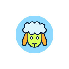 Lamb icon with colour vector