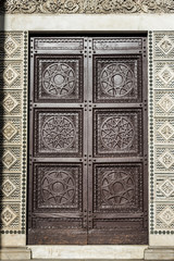 Architectural Details of Santa Maria della Spina (or Santa Maria di Pontenovo) in the Pisan Gothic style. Church Santa Maria della Spina erected around 1230 on the Arno embankment in Pisa, Italy.