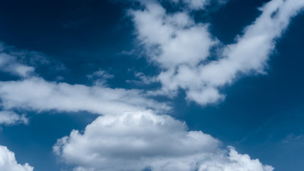 White clouds in the blue sky