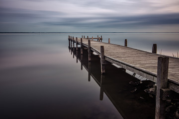 Fototapeta premium Steg am Hagenburger Kanal , Steinhuder Meer