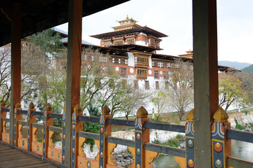 Corridor of Punakha Dzong, Bhutan