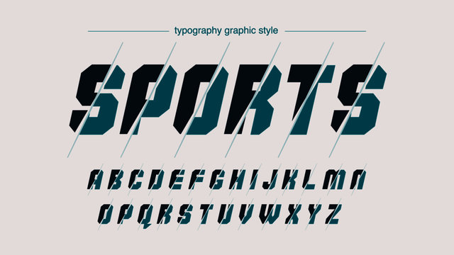 Abstract Sliced Futuristic Sports Font Design