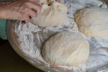 Prepared dough for further baking