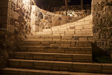 old stone wall and stairs