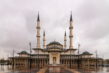 Fototapeta na wymiar Millet Camii in Bestepe, people mosque