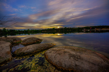 sunset on the river