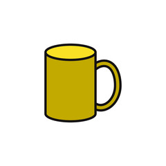 Glass mug icon clour vector