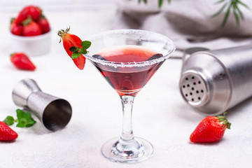 Strawberry martini. Sweet summer cocktail