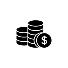 money coin vector icon in outline style on white background