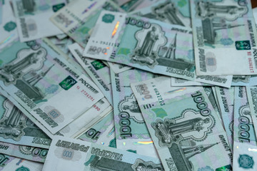 Bundle of money on wooden background