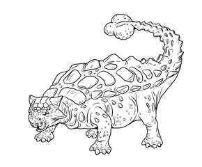 Herbivorous dinosaur - Ankylosaurus. Dino cartoon.	