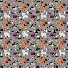 Yorkshire Terrier seamless pattern fabric