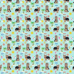 Corgi seamless pattern fabric