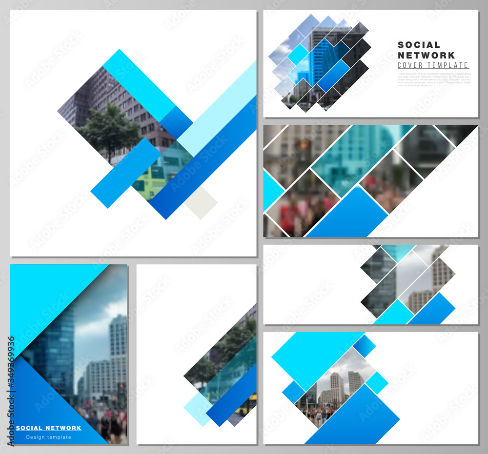 Wall mural the minimalistic abstract vector illustration of the editable layouts of modern social network mocku