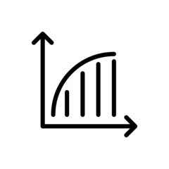 Analysis chart graph icon vector in outline style on white background