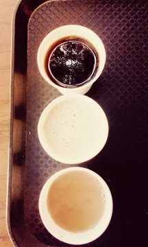 Assorted Beverages On Tray
