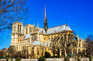 Obraz premium Notre Dame Cathedral Façade, Paris, France