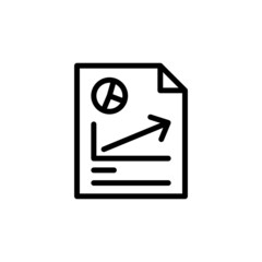 business paper icons in outline style on white background, document vector icon