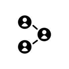 Business connection icon vector friends icon vector in black flat design on white background