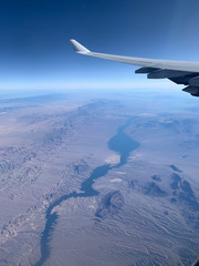 Airplane over desert USA