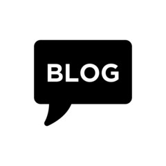 blog icon vector, speech icon vector in black flat design on white background
