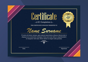Colorful abstract certificate award template