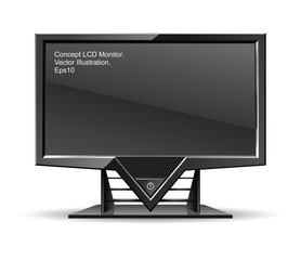 Concept LCD monitor, Vector Illustration, television