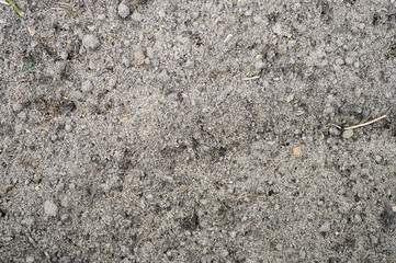 background of loosened dried earth soil ground texture with nothing on it, ready for planting