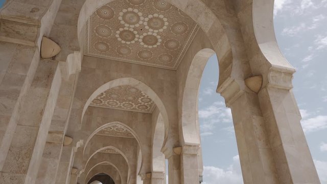 Hassan II Mosque or Grande Mosquee Hassan II, a mosque in Casablanca, Morocco. It is the largest mosque in Morocco and the 13th largest in the world. Morocco 7 marth 2018. 4k video.