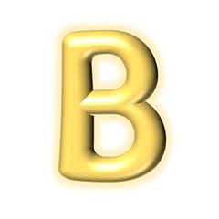 Obraz premium 3D GOLDEN CARTOON STYLE ENGLISH ALPHABET WITH GLOW : B