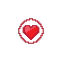 Love pixel art design Logo