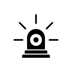 Siren icon symbol vector, flat design in black flat design on white background