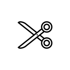 Scissors icon vector in linear style on white background
