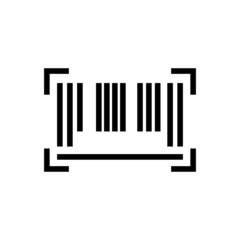 barcode icon vector in linear style on white background