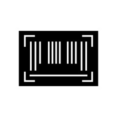 barcode icon vector in black flat design on white background