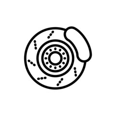 Car brake discs icon, Car parts in linear style on white background