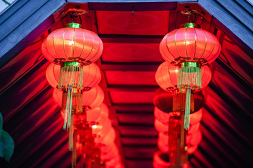 Chinese Festival Hanging Red Lanterns