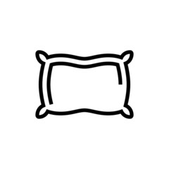 Pillow icon template in outline style on white background, Pillow symbol vector sign isolated on white background illustration for graphic and web design