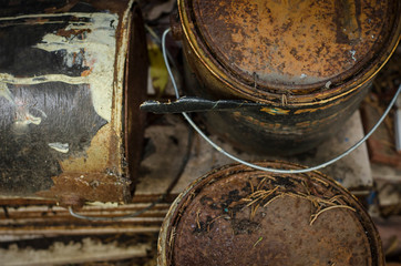 Old rusty buckets