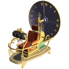 Time Machine Vector. Illustration Isolated On White Background. A Vector Illustration Of Time Machine Background.