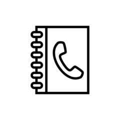 Contact icon vector in lineart style on white background,