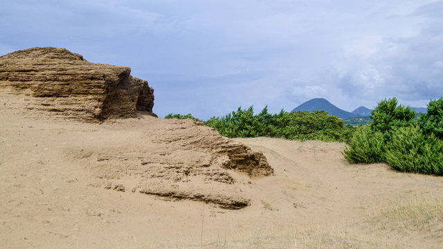 Dunes on the Issos beach, Corfu, Greece