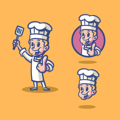 Chef mascot logo cartoon