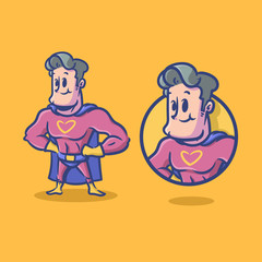 Superhero mascot cartoon character